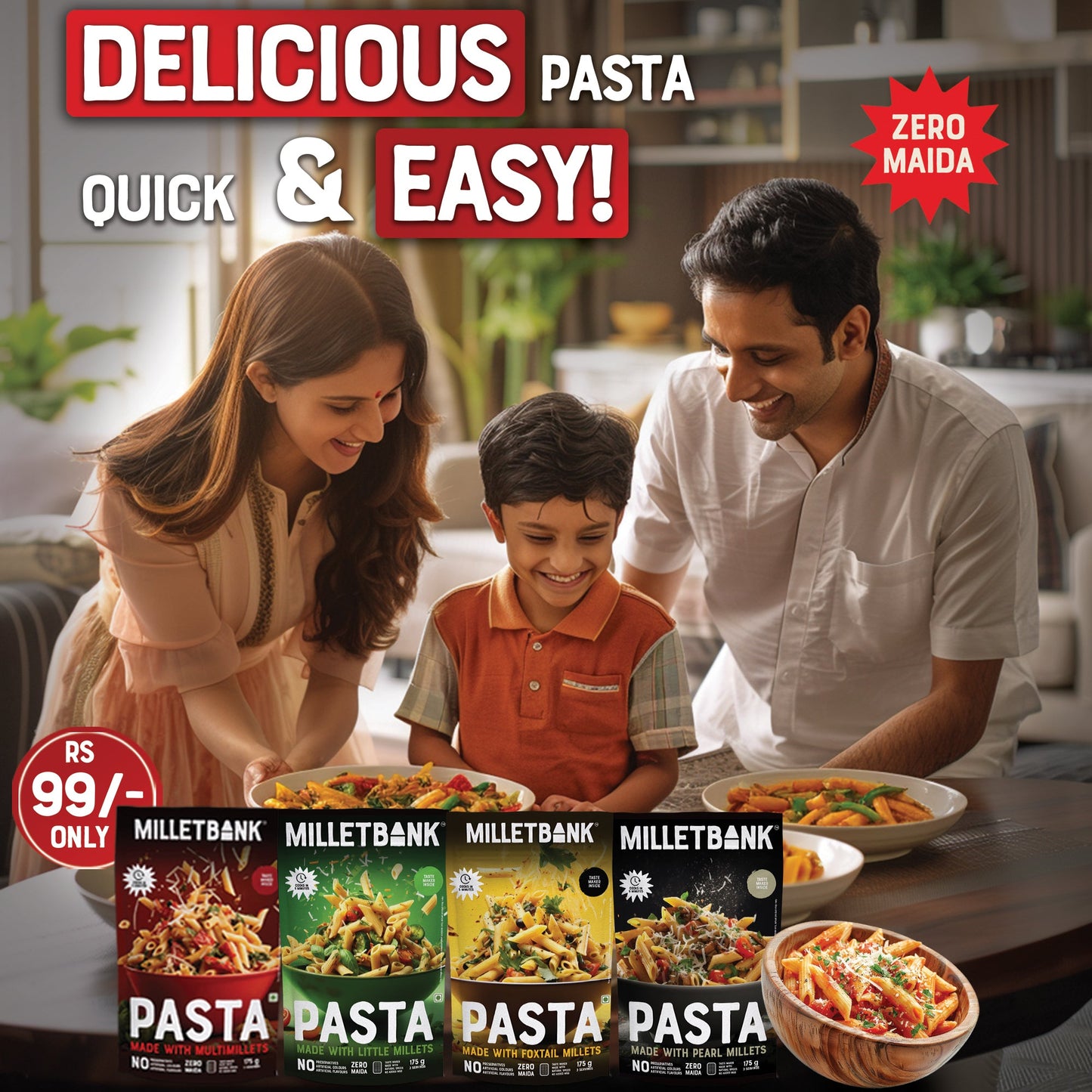 Pearl Millet Pasta